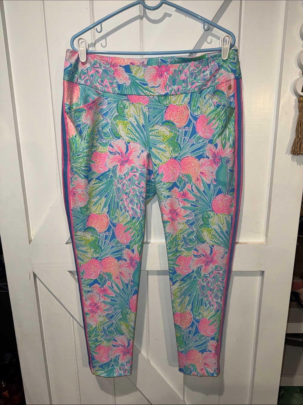 Lilly Pulitzer Luxletic Pineapple Tropical Print Leggings Size 16